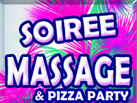 Vendredi 12 juin 2026 Massage Pizza Party